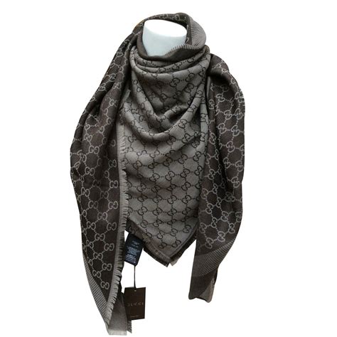 gucci scarf brown and beige|gucci oversized scarf.